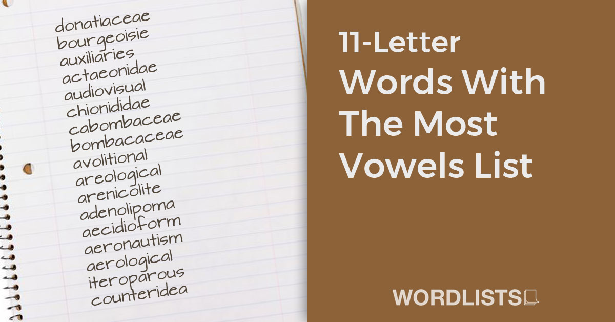 11-Letter Words With The Most Vowels List