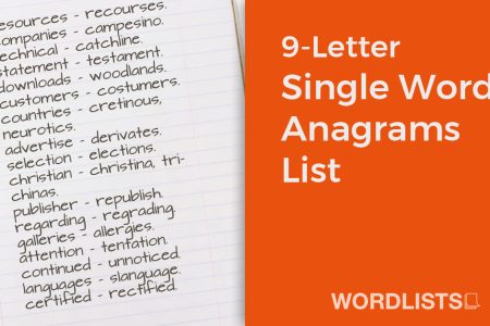 9-Letter Single Word Anagrams List