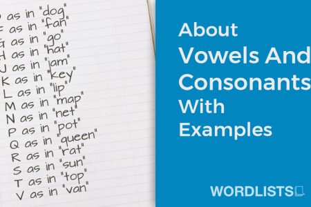About Vowels And Consonants With Examples