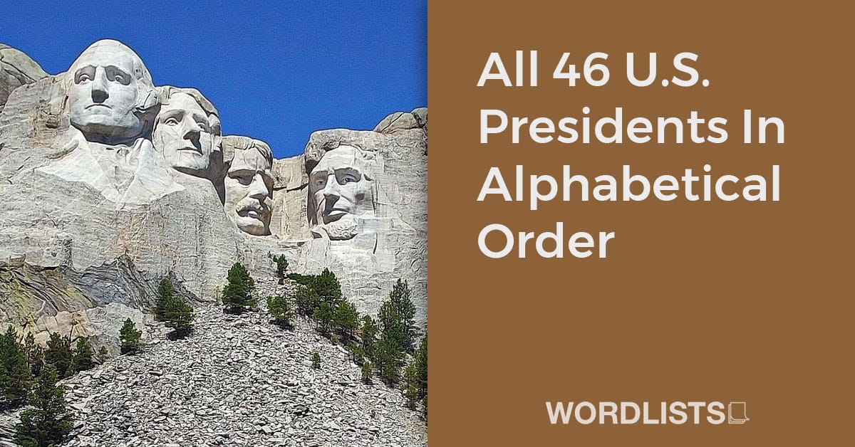 All 46 U.S. Presidents In Alphabetical Order
