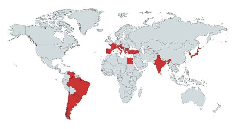 Countries that use bidets