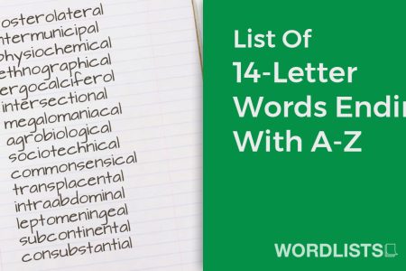 List Of 14-Letter Words Ending With A-Z