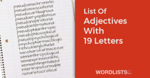 List Of Adjectives With 19 Letters
