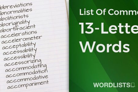 List Of Common 13-Letter Words