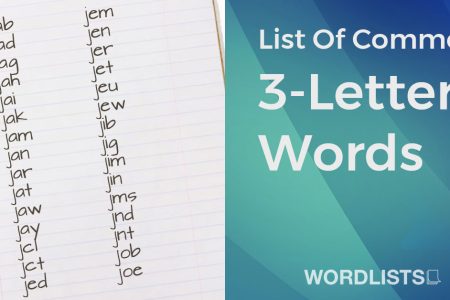 List Of Common 3-Letter Words