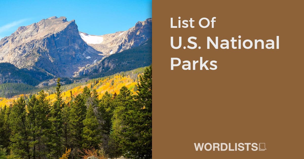 List Of U.S. National Parks