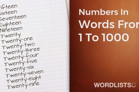 Numbers In Words From 1 To 1000