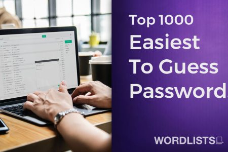 Top 1000 Easiest To Guess Passwords
