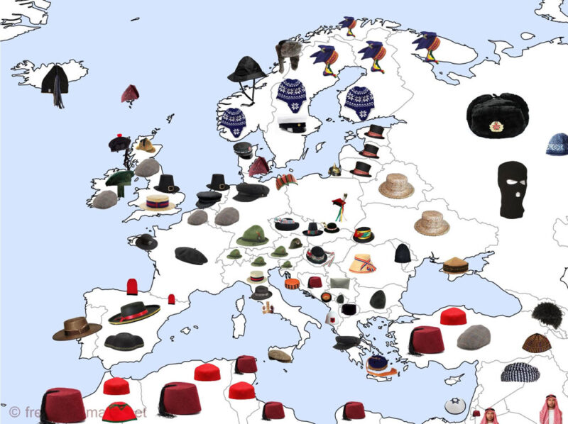 Traditionl hats of Europe
