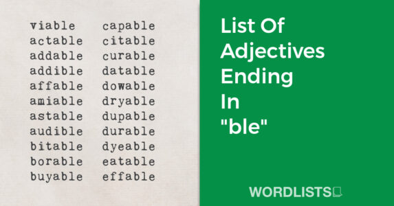 List Of Adjectives Ending In "ble" thumb