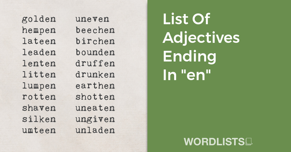 List Of Adjectives Ending In "en" thumb