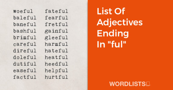 List Of Adjectives Ending In "ful" thumb