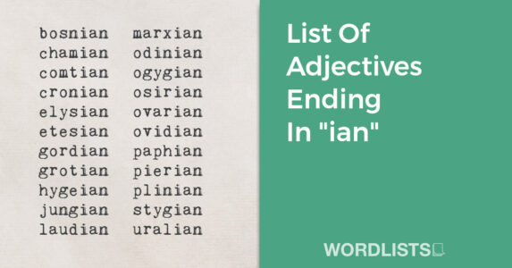 List Of Adjectives Ending In "ian" thumb