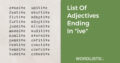 List Of Adjectives Ending In 