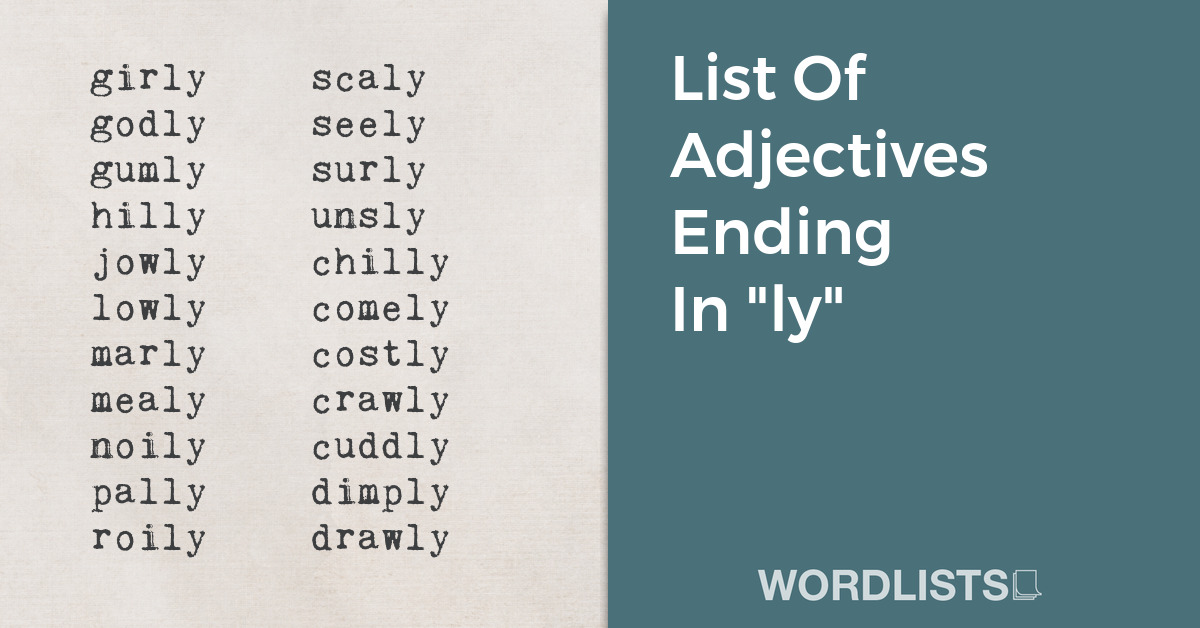 List Of Adjectives Ending In 