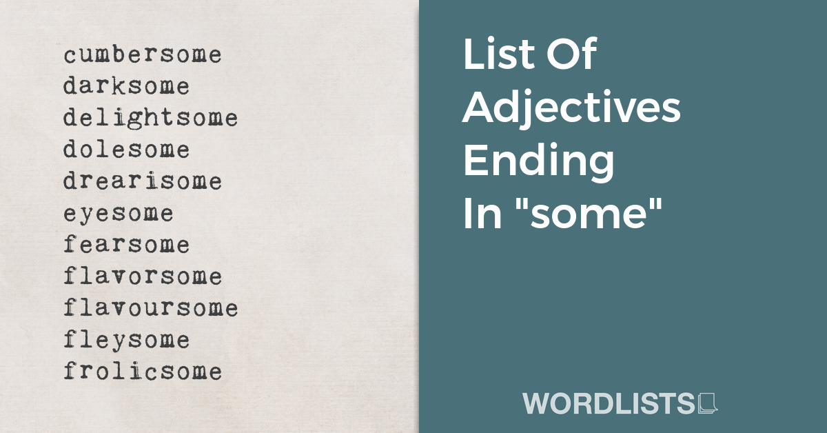 List Of Adjectives Ending In 