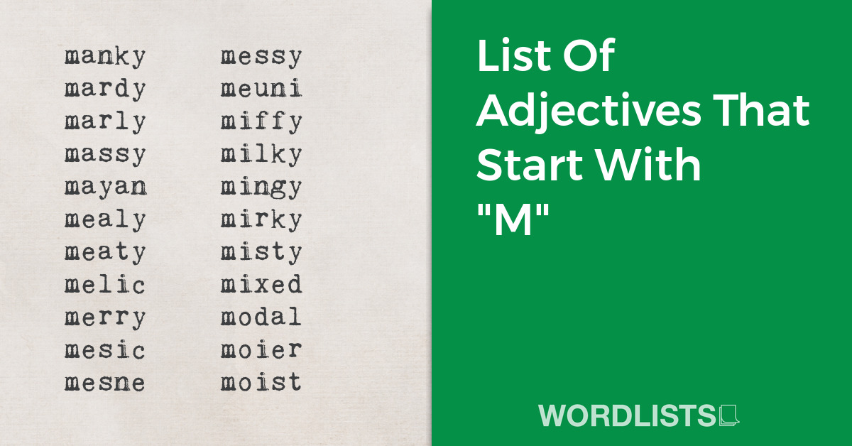 List Of Adjectives That Start With "M" thumbnail