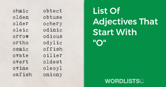 List Of Adjectives That Start With "O" thumbnail