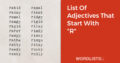 List Of Adjectives That Start With 