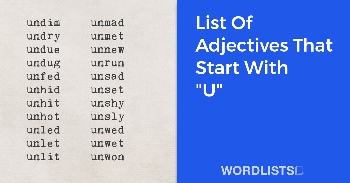 List Of Adjectives That Start With "U" thumbnail