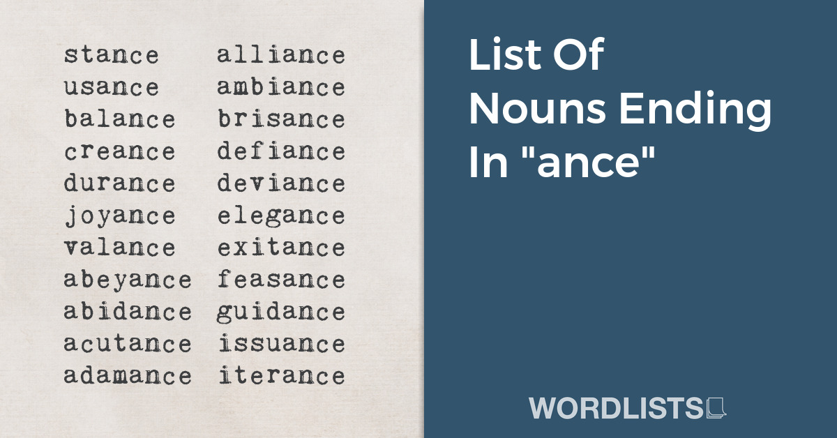 List Of Nouns Ending In "ance" thumb