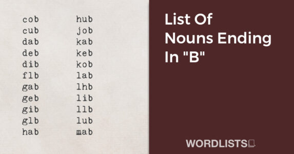 List Of Nouns Ending In "B" thumb