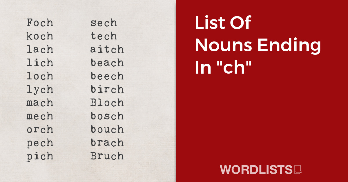 List Of Nouns Ending In "ch" thumb