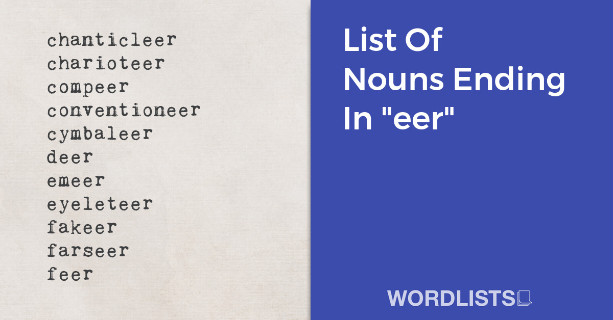 List Of Nouns Ending In "eer" thumb