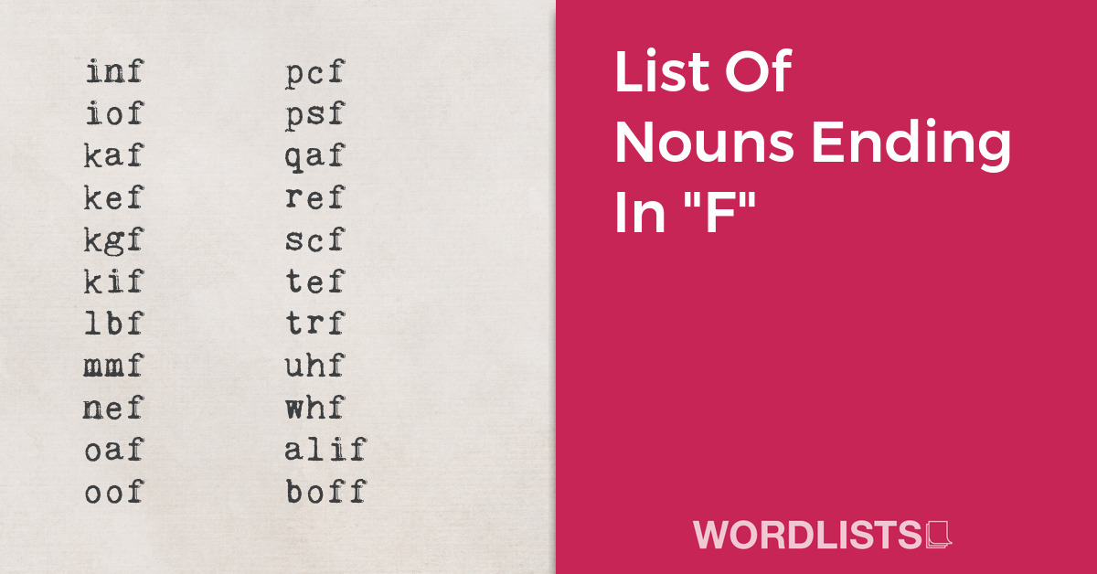 List Of Nouns Ending In "F" thumb