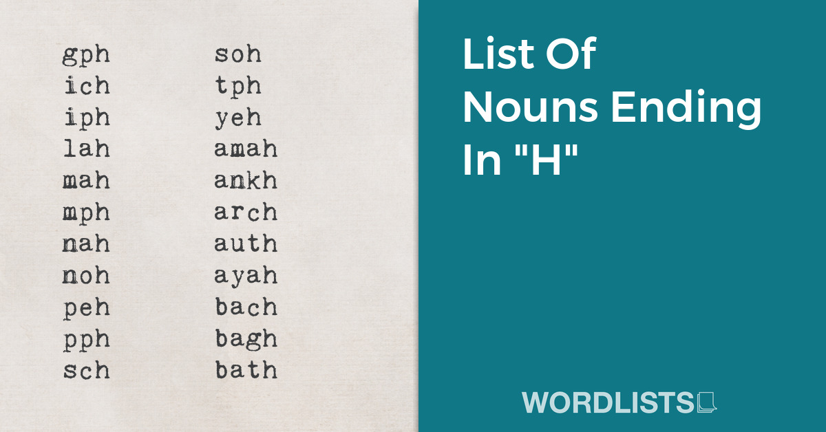 List Of Nouns Ending In "H" thumb