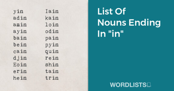 List Of Nouns Ending In "in" thumb