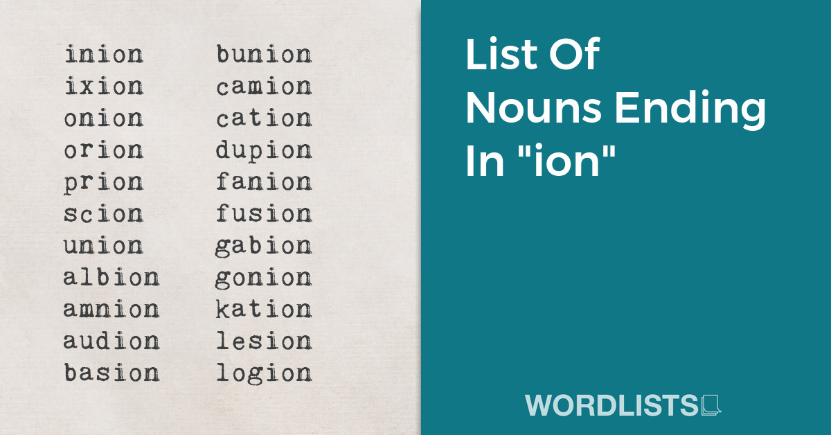 List Of Nouns Ending In "ion" thumb