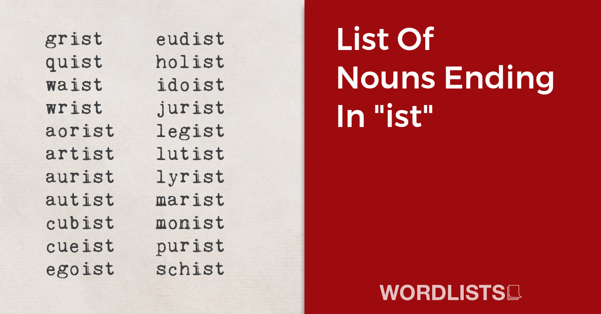 List Of Nouns Ending In "ist" thumb
