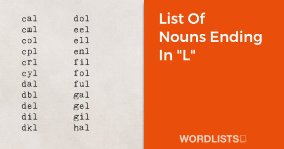 List Of Nouns Ending In "L" thumb