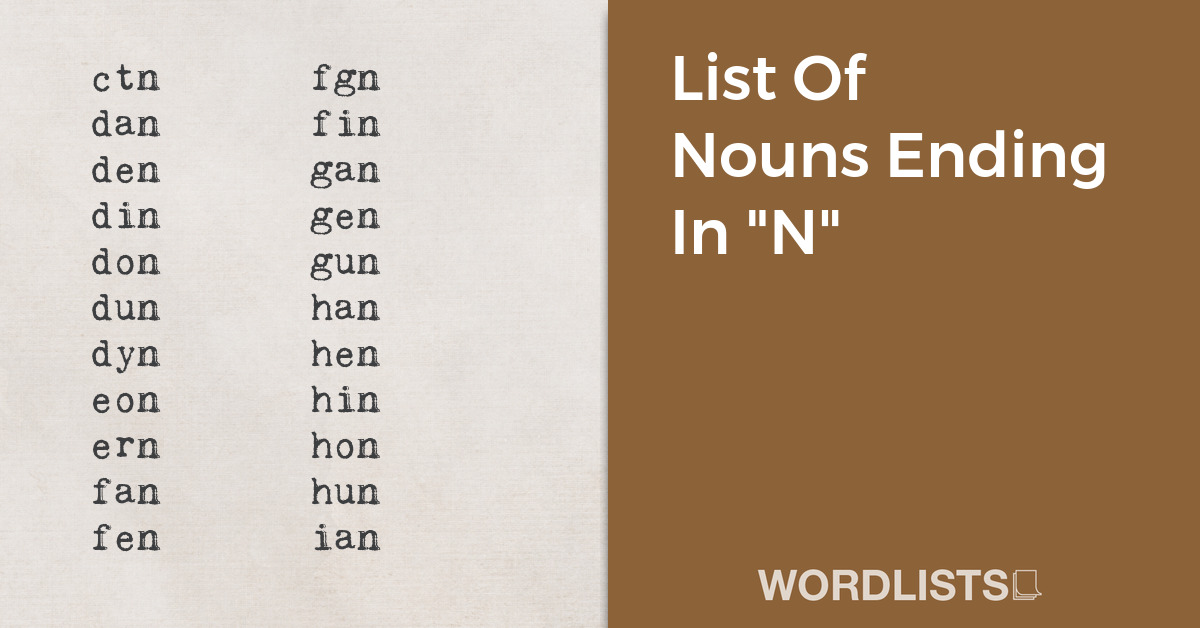 List Of Nouns Ending In "N" thumb
