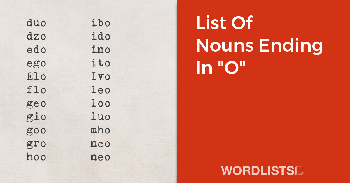 List Of Nouns Ending In "O" thumb