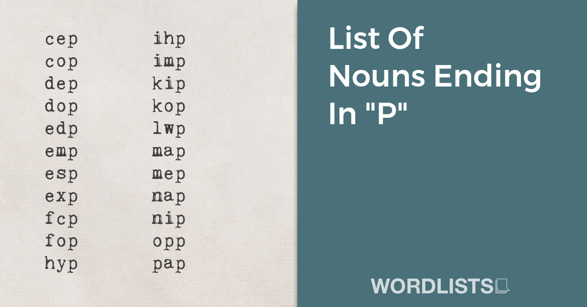 List Of Nouns Ending In "P" thumb