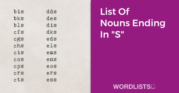 List Of Nouns Ending In "S" thumb