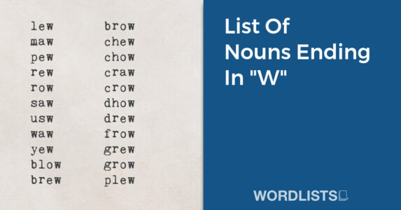 List Of Nouns Ending In "W" thumb