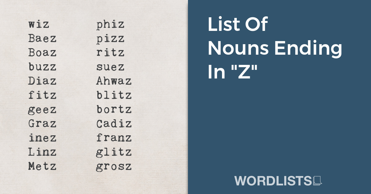 List Of Nouns Ending In "Z" thumb