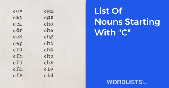 List Of Nouns Starting With "C" thumb