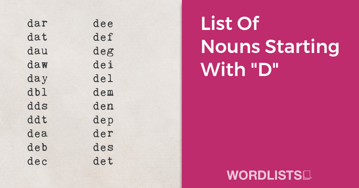 List Of Nouns Starting With "D" thumb