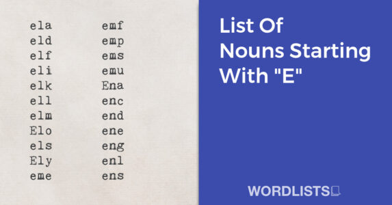 List Of Nouns Starting With "E" thumb