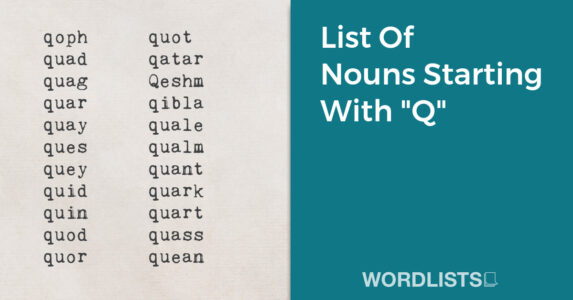List Of Nouns Starting With "Q" thumb