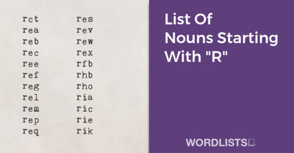 List Of Nouns Starting With "R" thumb