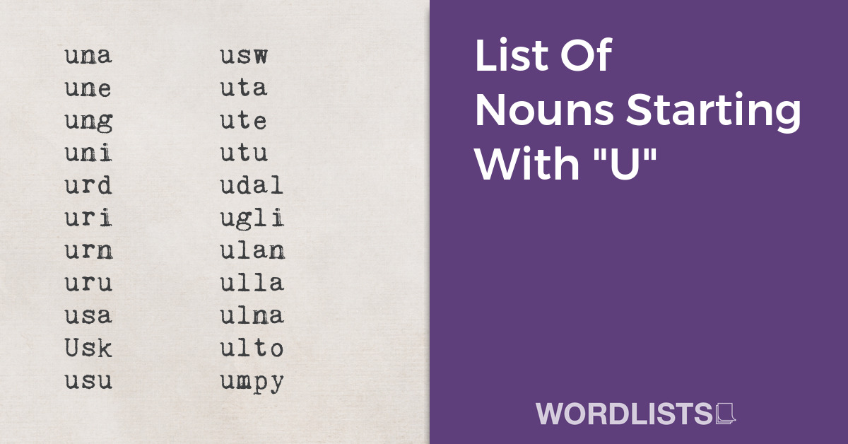 List Of Nouns Starting With "U" thumb