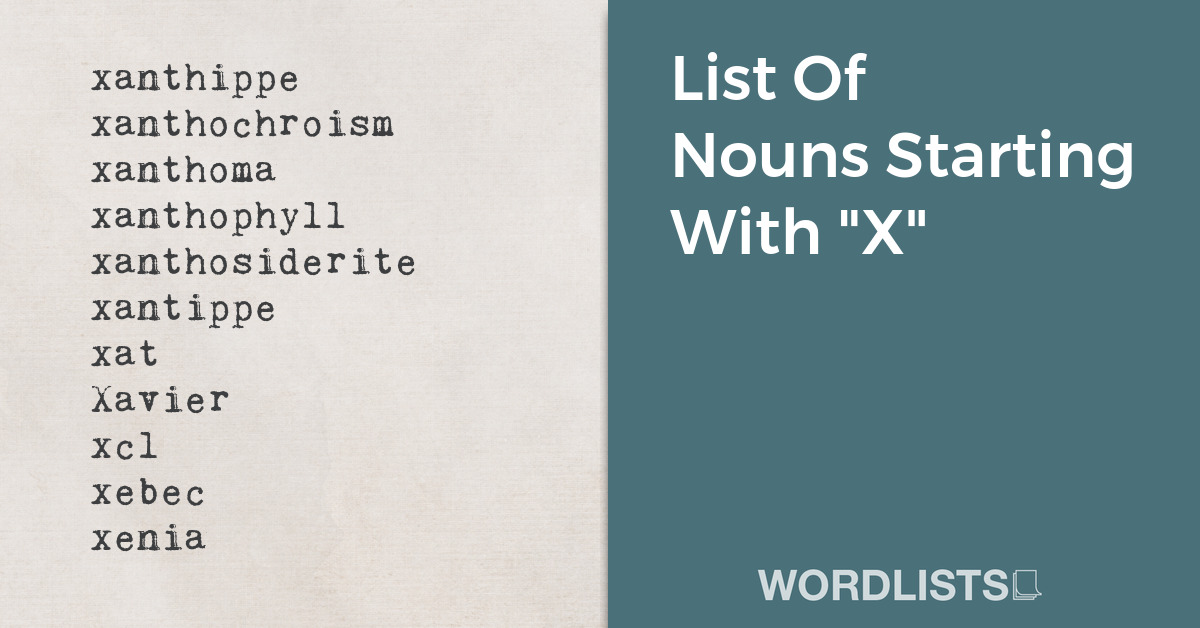 List Of Nouns Starting With "X" thumb