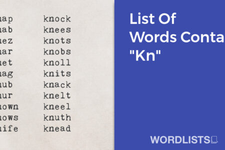 List Of Words Containing "Kn" thumbnail