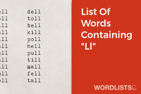 List Of Words Containing "Ll" thumbnail