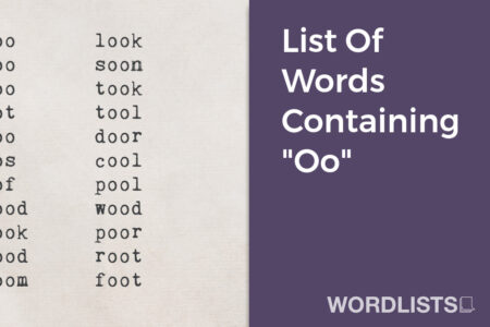 List Of Words Containing "Oo" thumbnail